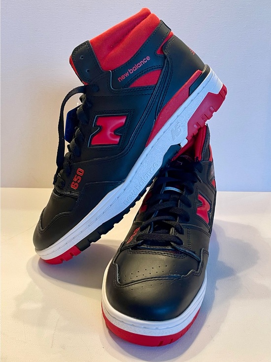 New Balance Other - NWB NEW BALANCE 650R BLACK RED MENS 10 “BRED” BB650RBR PREMIUM LEATHER SNEAKER